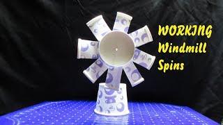 DIY How To Make Paper Cup Windmill that Spins   Easy Science Project For Kids