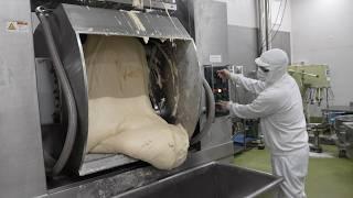 Process of making Sweet Red Bean bun. A Japanese bakery that first invented Sweet red bean buns.