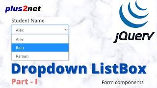 JQuery dropdown list box events and properties