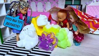 DO THEY GLOW IN THE DARK? New taba PAWS Katya and Max are a funny family! Barbie Dolls Stories