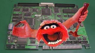 SNK Neo Geo MVS Junk Board Repairs Part 3 (MV-1AX BIOS Repair - Fixing Muppet Damage)