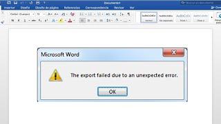 How To Fix Word Export Failed Due To Unexpected Error