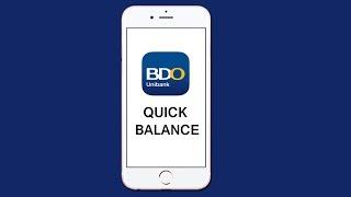 How to Setup Quick Balance in BDO App