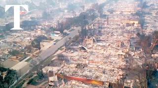 Aerial footage reveals destruction amid Los Angeles fire