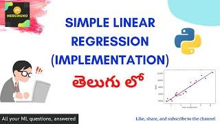 Simple Linear Regression (Implementation) in Telugu || Machine Learning in Telugu || Nerchuko