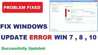 #Fix #Windowsupdate #update error on windows 7 , 8 , 10 #how to fix windows update error