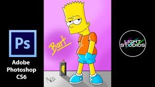 Dibujando a Bart Simpson en Adobe Photoshop CS6 (Time-lapse)