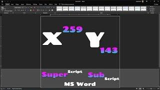 Type SubScripts and SuperScripts in Microsoft Word - Typing Tricks