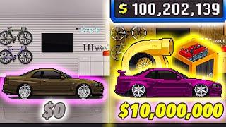 SPENDING $10,000,000 DOLLARS ON A NISSAN GTR R34 IN PIXEL CAR RACER!