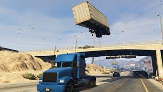 GTA 5 - Semi Truck Stunt with C4 Nuke Mod