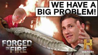 Bladesmiths STRUGGLE with Fiery 12-Inch Blade | Forged in Fire (Season 1)