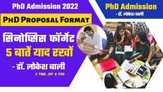 PhD Proposal Format 2024 | PhD synopsis Format BY- Dr. Lokesh Bali