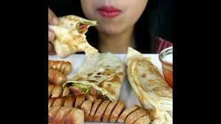 Eating kebab and sausage  #asmr #mukbang #eatingshow #asmrindonesia