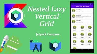 How to Implement Nested Lazy Vertical Grid in Jetpack Compose | Android | Kotlin | Make it Easy