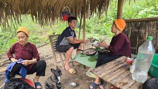 The orphan boy and his grandmother weaved baskets to trap fish and cooked fish to improve their meal