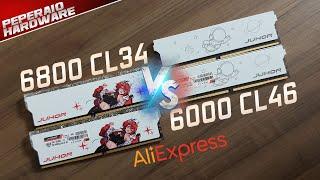 Juhor DDR5 do AliExpress: 6000 Mhz CL46 vs 6800 Mhz CL34, qual vale a pena?