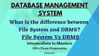 What is the Difference between File Processing System and Database Management System?| Greencs217