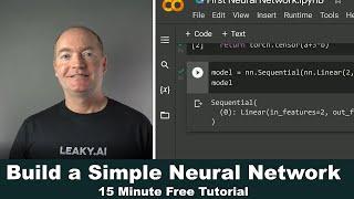 Build your First Neural Network - 15 Minutes, 20 Lines of Code (PyTorch, Google Colab)