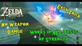 How to Kill Guardians In Test of Strength Shrines No Weapon Damage Breath of The Wild Zelda