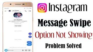 Instagram Message Swipe Reply Not Working| Instagram Quick Reply| Instagram Reply Option Not Showing