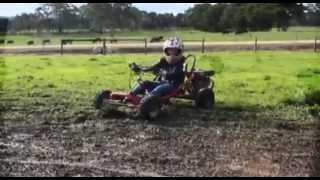 Sideways sliding on the Go-Kart - with William