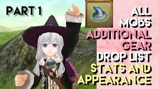 Toram Online: All Mobs Additional Gear Drop List | Stats and Appearance | Part One | chae_