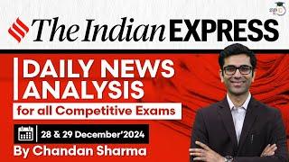 Indian Express Analysis | 28th & 29th December 2024 | The Indian Express Newspaper Analysis