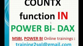 Countx function in Power BI-DAX | Countx in DAX