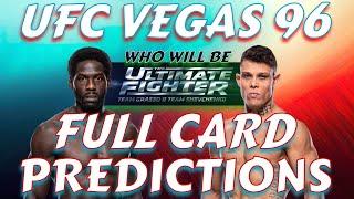 UFC VEGAS 96 FULL CARD PREDICTIONS | CANNONIER VS BORRALHO