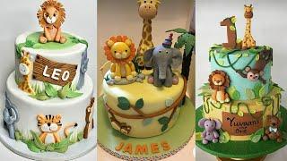 Jungle Safari Theme Cake Ideas|Kids Birthday Cake|Animal Birthday Cake|Bakes by Fatema #junglecake