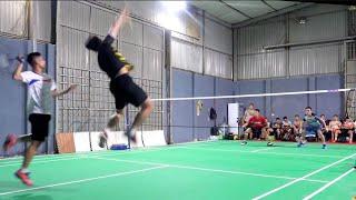 Offensive badminton. Dropshot? No! Only Smashing!!!