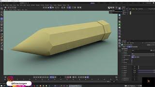 How To Model Pencil in Cinema 4D R25 Tutorial