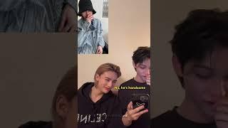 Hyunjin and Felix reacting to their 'Unhappy Filter' videos
