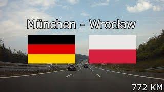 München (Germany) - Wrocław (Poland), 772 km (x16) (2016)