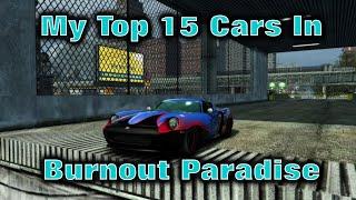 My Top 15 Cars In Burnout Paradise