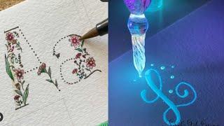 Incredibly beautiful and relaxing lettering and calligraphy with pen and felt-tip pen.