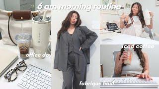 6 am morning routine + come to work with me  asmr office day, fabrique haul & coffee!