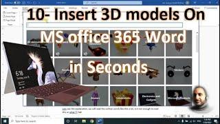 10- How to Insert 3D models in MS Word 365 in seconds