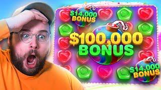 I SPUN INTO A MAX BET SWEET BONANZA BONUS! ($100,000 BONUS)