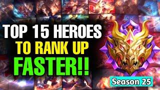 Best Heroes For Solo Rank Up 2022 || Best Heroes To Rank Up Faster S25 Mobile Legends Bang Bang