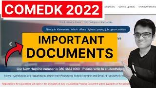 Important Documents for COMEDK 2022 | Counselling | Document Verification