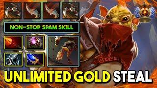 UNLIMITED GOLD STEAL Offlane Bounty Hunter Aghs Scepter + OC Build Non-stop Spam Skill 7.35b DotA 2