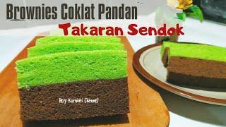 Brownies Kukus Coklat Pandan Ekonomis ( takaran sendok )