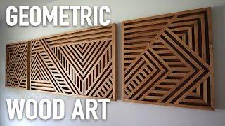 Geometric Wood Slat Wall Art