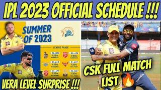 Csk IPL 2023 Full Match Schedule List 
