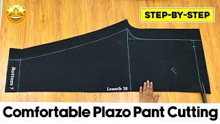 Plazzo pant cutting | How to Cut straight pants for ladies |