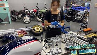 Full Rebuild of Honda CB1300 in 18 Minutes: Time-lapse