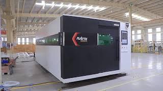 High Power Fiber Laser Cutting Machine with Protective Cover and Exchhange Table - Raytu G