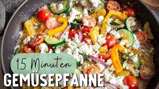 Mediterrane Gemüsepfanne mit Feta – schnelles Rezept