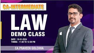 CA-INTER NOV 2024 : Corporate & Other Laws DEMO Class | By - CA. Praveen Golchha